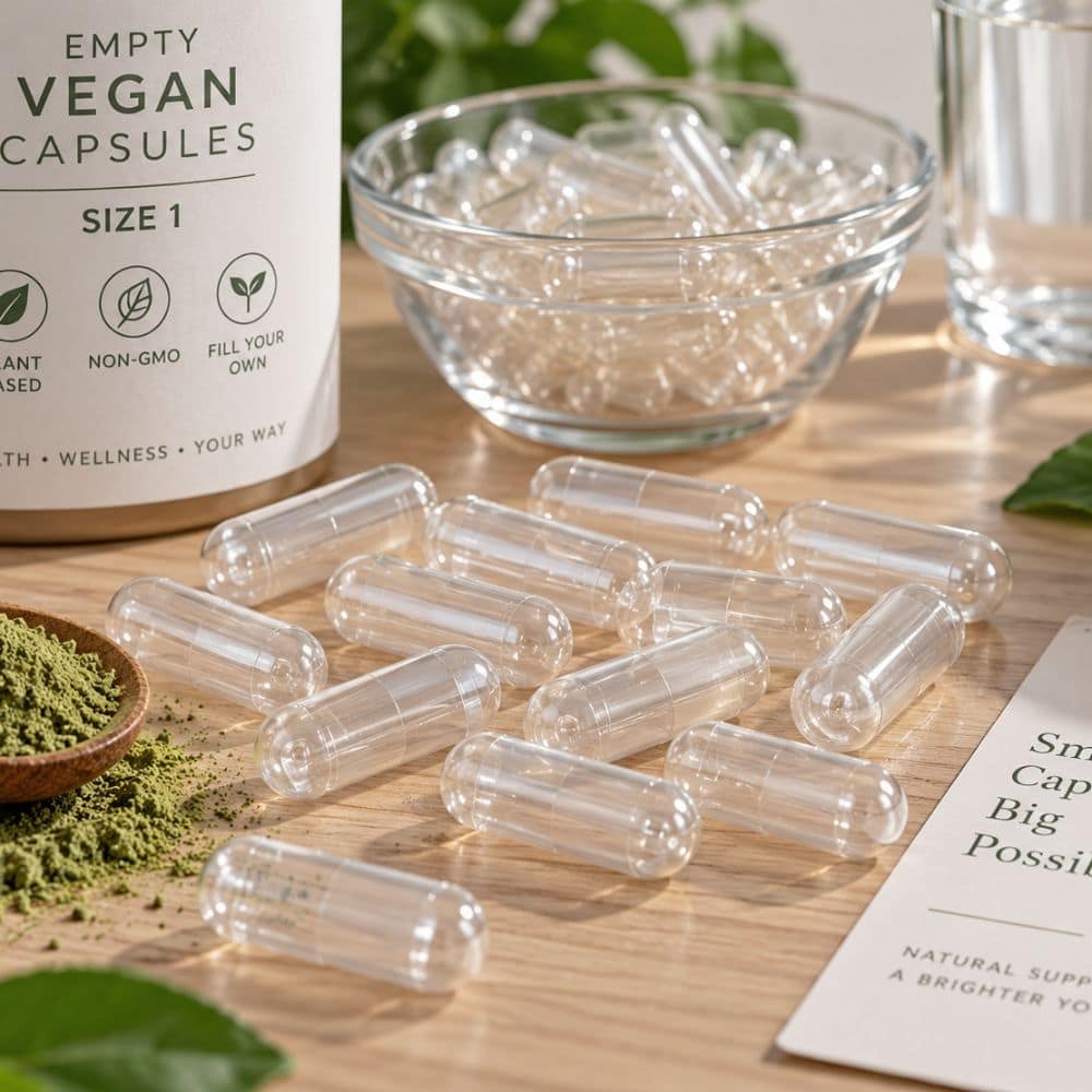 Healthy Life- Clear Empty Vegan Capsules HPMC/ Size 1- 2 Packs of 1000 - Image 5