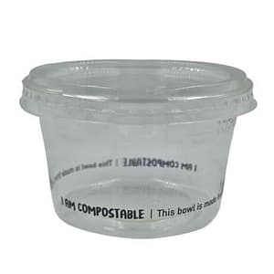 Clear Compostable PLA Cup and Flat Lid 140ml - Pack of 50