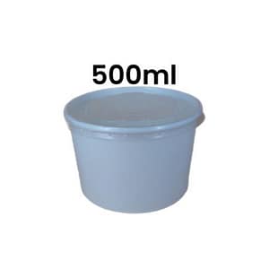 White Noodle - Soup Tubs with Clear Lid - 500ml - Pack of 50