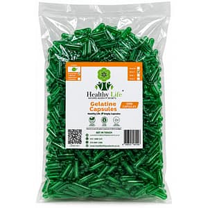 Healthy Life- Translucent Green Empty GELATIN Capsules Size 0- 1000 Pack