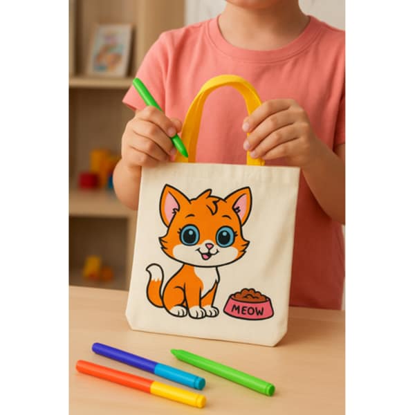 Kids Color-in Craft Bag - Kitten - Image 2