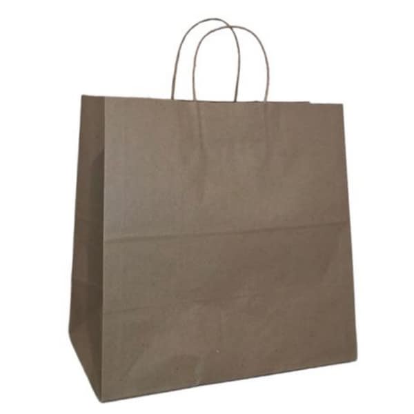 Reusable Kraft Bag with Twist Handles - 90gsm Gusseted - 50 Pack - Image 2