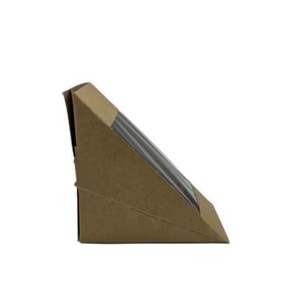 Kraft PLA Window Sandwich Wedges - 4 Slice, 12 x 7.5cm - 50 Pack - Image 2