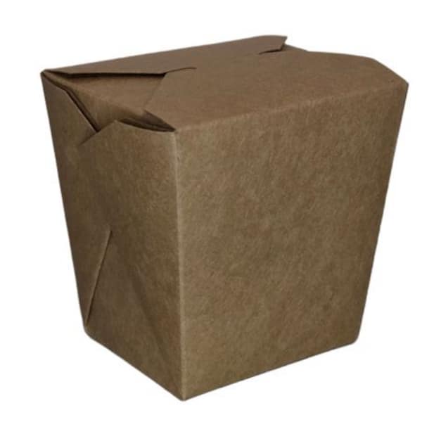 Kraft Square Noodle Box 500ml Eco Friendly - 25 Pack