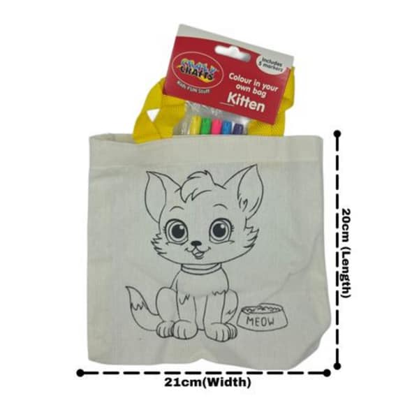 Kids Color-in Craft Bag - Kitten - Image 5