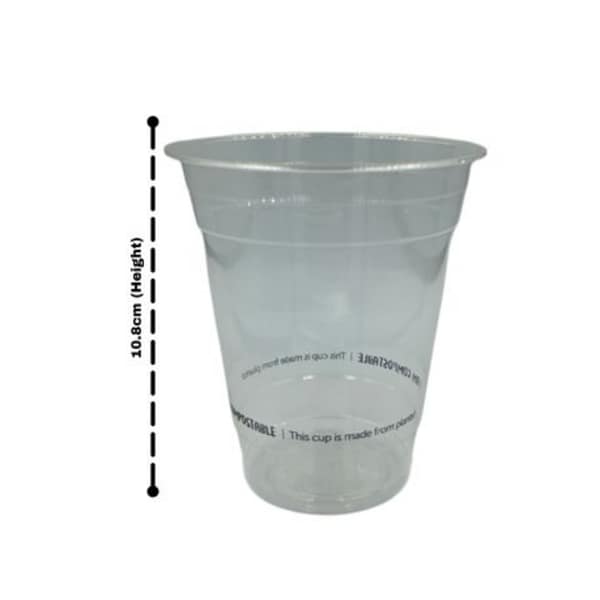 Healthy Life Clear Compostable Cup - 350ml - Pack of 50 - Image 6